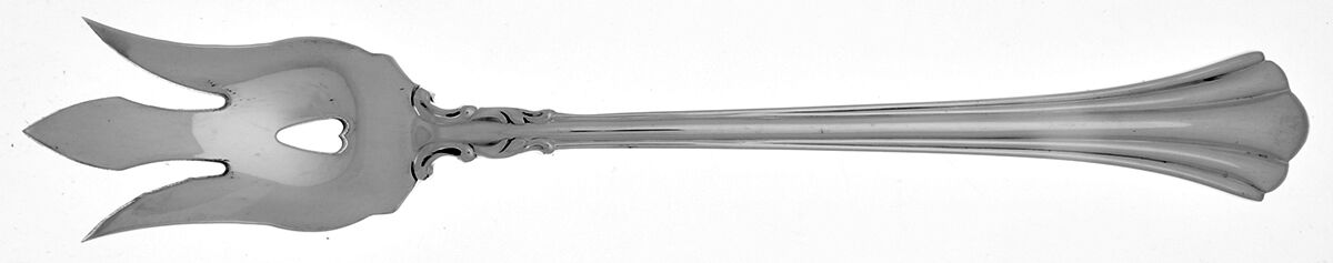 Eighteenth Century (Sterling, 1971, Newer) Lettuce Serving Fork Large HC by Reed & Barton-1