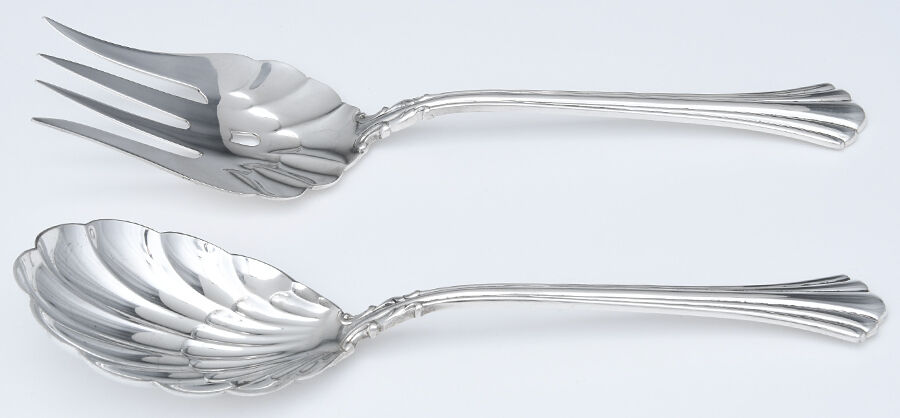 Eighteenth Century (Sterling, 1971, Newer) (2 Pc) Solid Salad Set by Reed & Barton-1