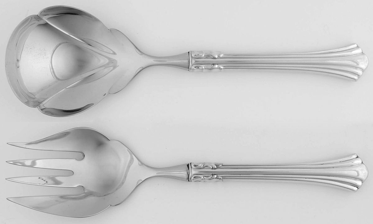 Eighteenth Century (Sterling, 1971, Newer) 2pc. Stainless Bowl Serving Set by Reed & Barton-1