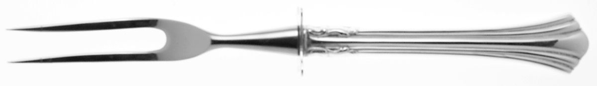 Eighteenth Century (Sterling, 1971, Newer) Small Steak Carving Fork with Stainless Prongs by Reed & Barton-1