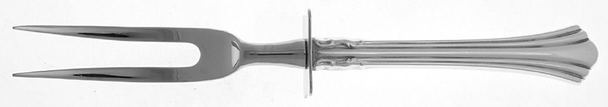 Eighteenth Century (Sterling, 1971, Newer) Large Stainless-Prong Roast Carving Fork by Reed & Barton-1