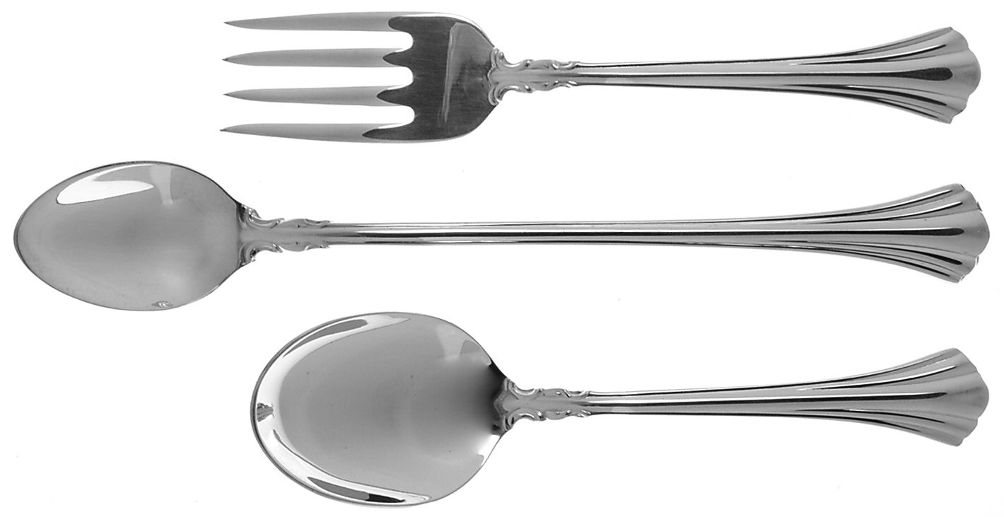Eighteenth Century (Sterling, 1971, Newer) 3-Piece Baby Set (BF, BS, INS) by Reed & Barton-1