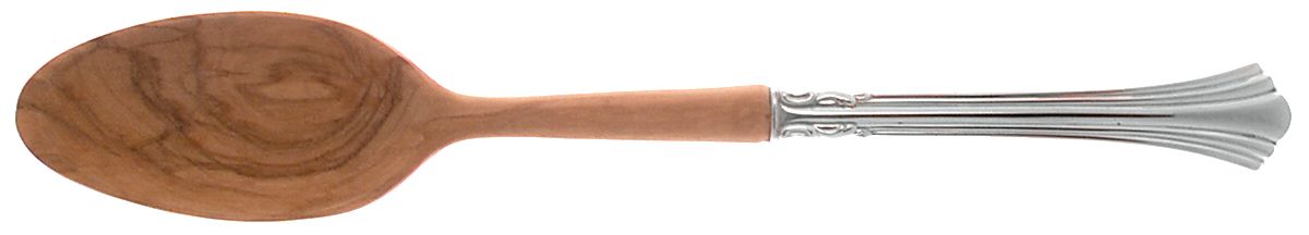 Eighteenth Century (Sterling, 1971, Newer) Salad Serving Spoon with Wooden Bowl by Reed & Barton-1