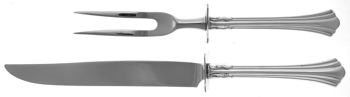 Eighteenth Century (Sterling, 1971, Newer) Small Stainless Blade 2-Piece Steak Carving Set by Reed & Barton-1