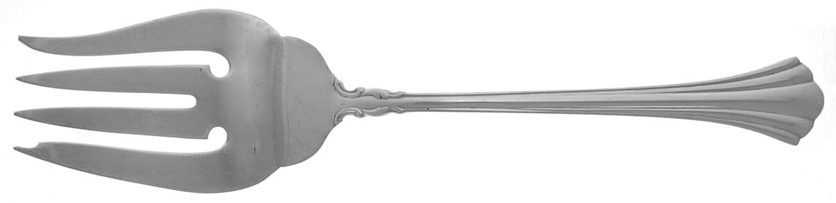 Eighteenth Century (Sterling, 1971, Newer) Medium Solid Cold Meat Serving Fork by Reed & Barton-1