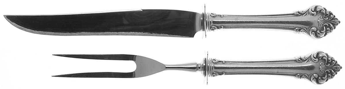 Elegante-L'Elegante (Sterling, 1900-1940) Small Stainless Blade 2-Piece Steak Carving Set by Reed & Barton-1