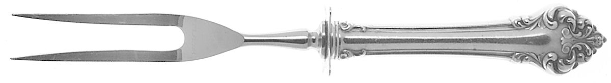 Elegante-L'Elegante (Sterling, 1900-1940) Small Steak Carving Fork with Stainless Prongs by Reed & Barton-1