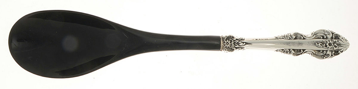 El Greco (Sterling, 1972, No Monograms) Salad Serving Spoon with Plastic Bowl by Reed & Barton-1