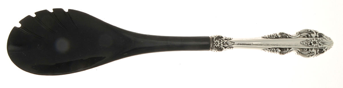 El Greco (Sterling, 1972, No Monograms) Salad Serving Fork with Plastic Prongs by Reed & Barton-1