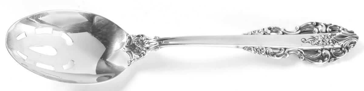 El Greco (Sterling, 1972, No Monograms) Pierced Tablespoon (Serving Spoon) by Reed & Barton-1