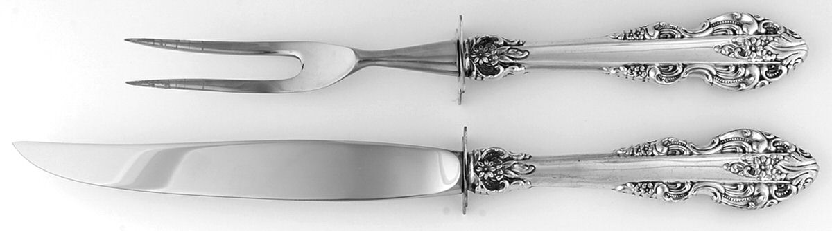 El Greco (Sterling, 1972, No Monograms) (2 Pc)Carving Set-Lg Stnbl/Roast w/Sterling Guard by Reed & Barton-1