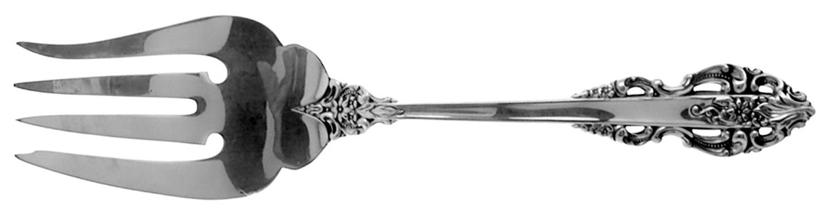 El Greco (Sterling, 1972, No Monograms) Medium Solid Cold Meat Serving Fork by Reed & Barton-1