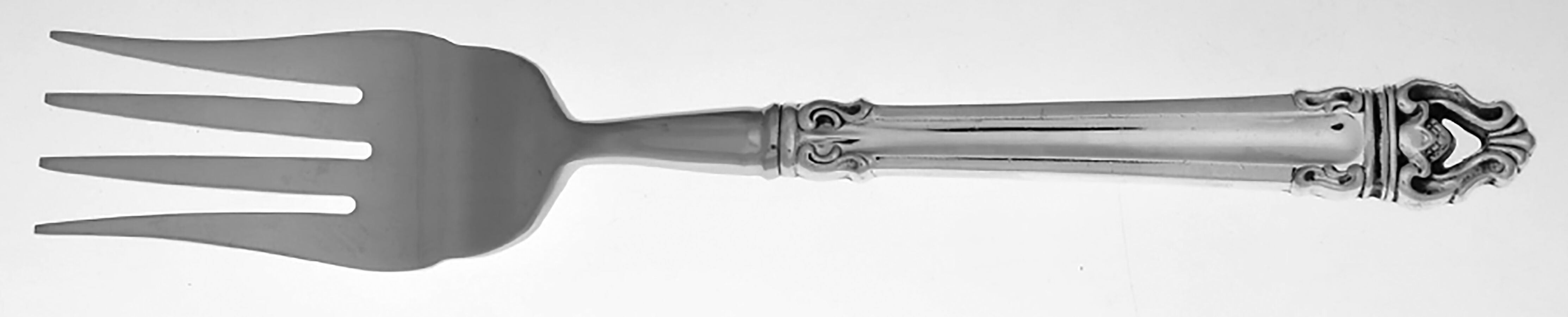 Emperor-New Emperor (Silverplate, 1969) Cold Meat Fork Large, Stainless Tines HC by Reed & Barton-1