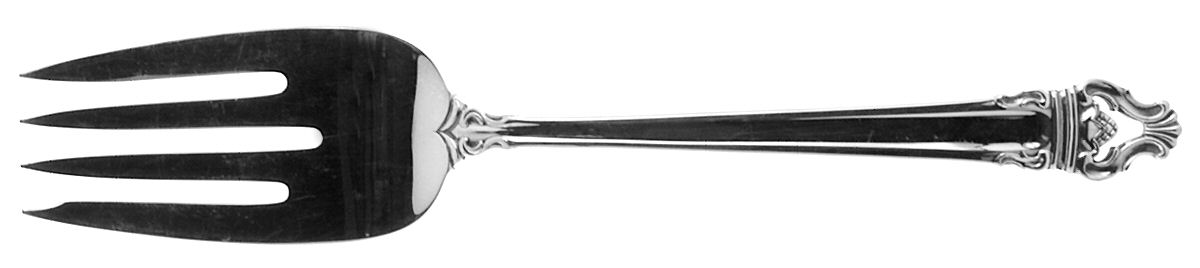 Emperor-New Emperor (Silverplate, 1969) Medium Solid Cold Meat Serving Fork by Reed & Barton-1