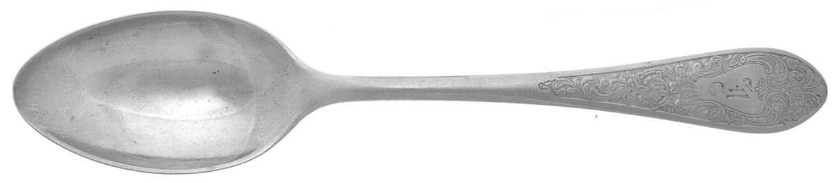 English Antique-Etched (Sterlng, 1895) Monogram Teaspoon by Reed & Barton-1