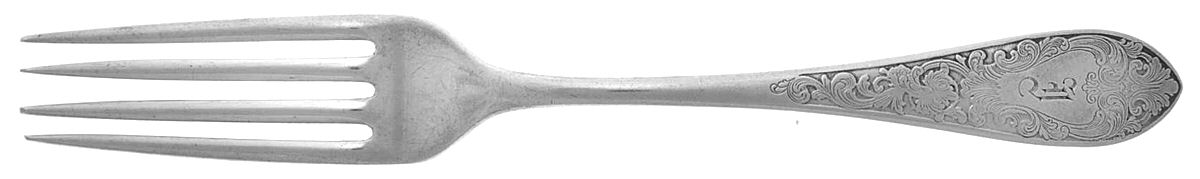 English Antique-Etched (Sterlng, 1895) Monogram Fork by Reed & Barton-1