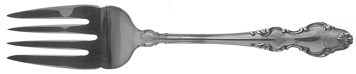 English Crown (Silverplate, 1968) Large Solid Cold Meat Serving Fork by Reed & Barton-1
