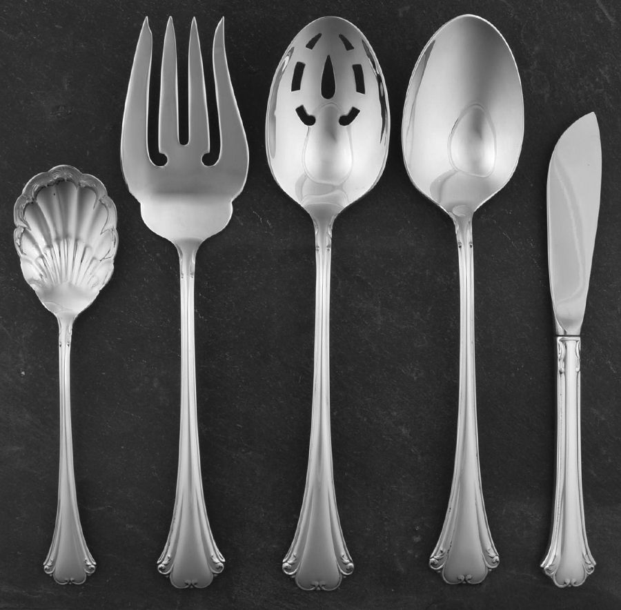 English Chippendale (Sterling, 1984) 5 Piece Hostess Set by Reed & Barton-1