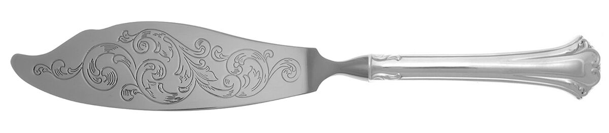 English Chippendale (Sterling, 1984) Fish Serving Knife with Stainless Blade HC by Reed & Barton-1
