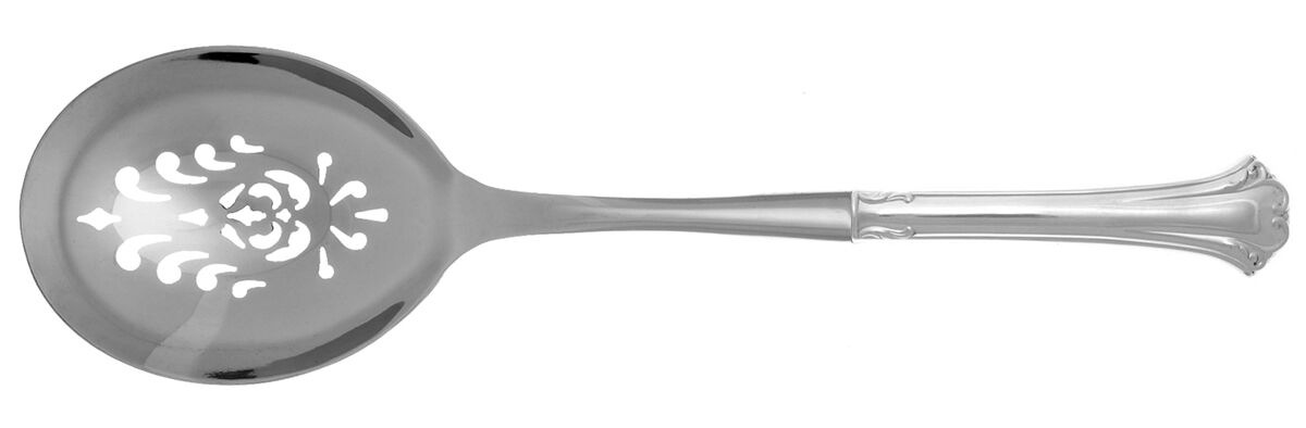 English Chippendale (Sterling, 1984) Casserole Spoon with Pierced Stainless Bowl HC by Reed & Barton-1
