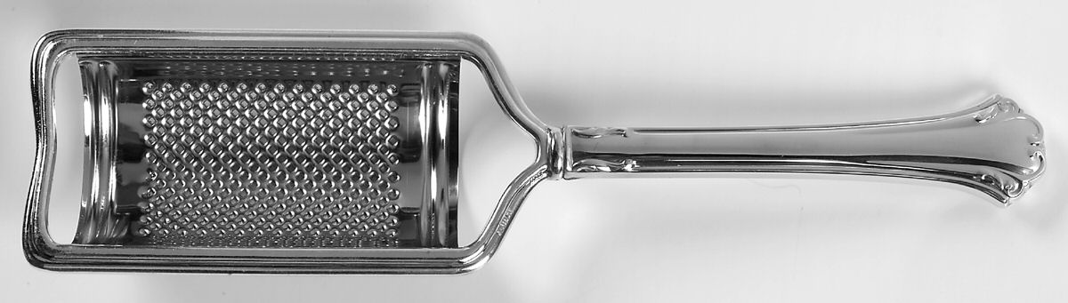 English Chippendale (Sterling, 1984) Cheese Grater with Hollow Handle, Stainless Grater by Reed & Barton-1