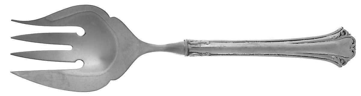 English Chippendale (Sterling, 1984) Serving Fork with Stainless Tines by Reed & Barton-1