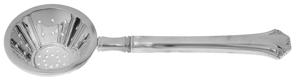 English Chippendale (Sterling, 1984) Individual Overcup Tea Strainer with Silverplate Bowl by Reed & Barton-1