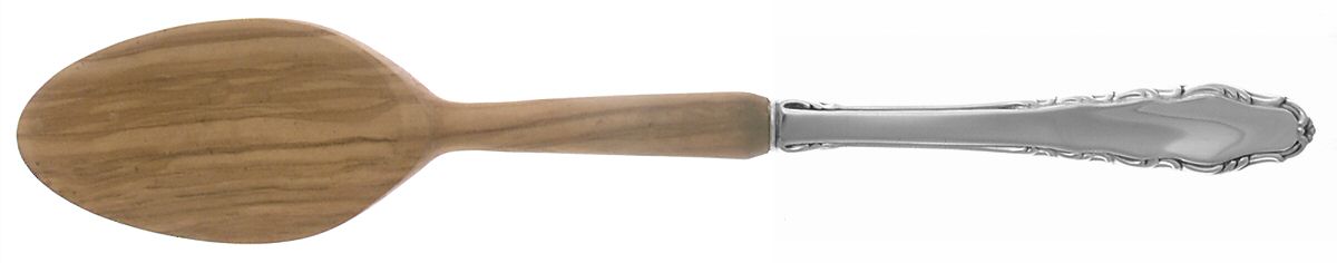 English Provincial (Sterling, 1965) Salad Serving Spoon with Wooden Bowl by Reed & Barton-1