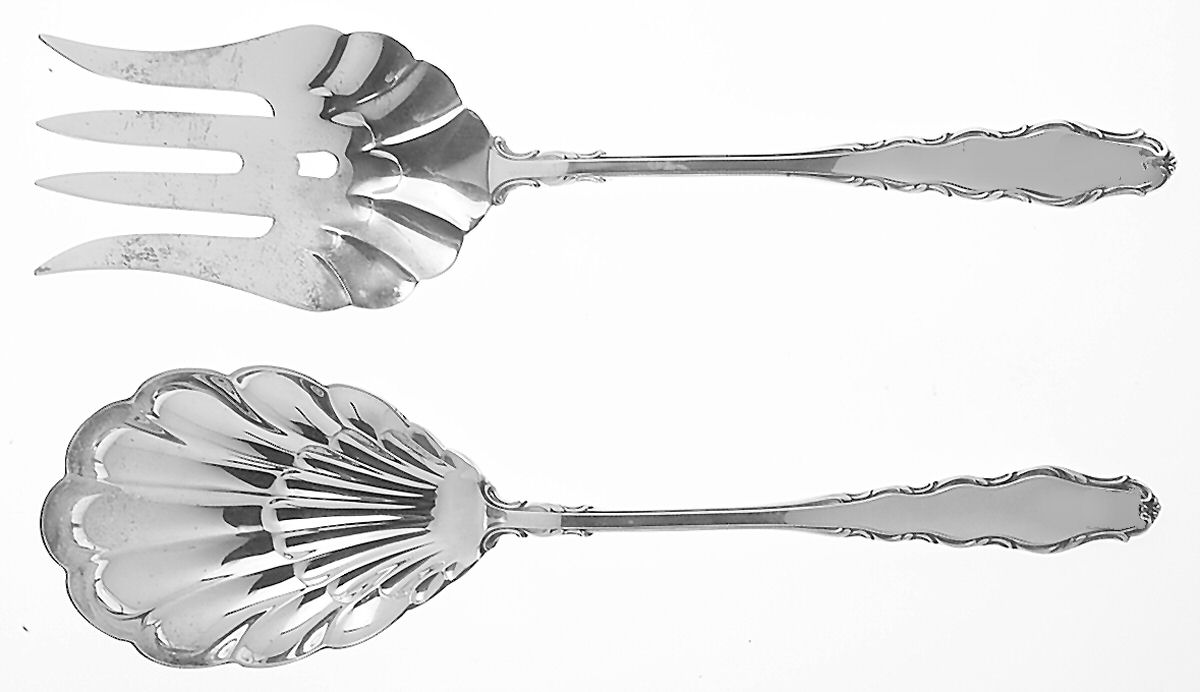 English Provincial (Sterling, 1965) (2 Pc) Solid Salad Set by Reed & Barton-1