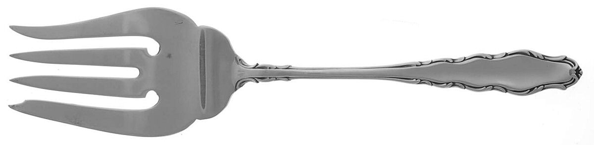 English Provincial (Sterling, 1965) Medium Solid Cold Meat Serving Fork by Reed & Barton-1