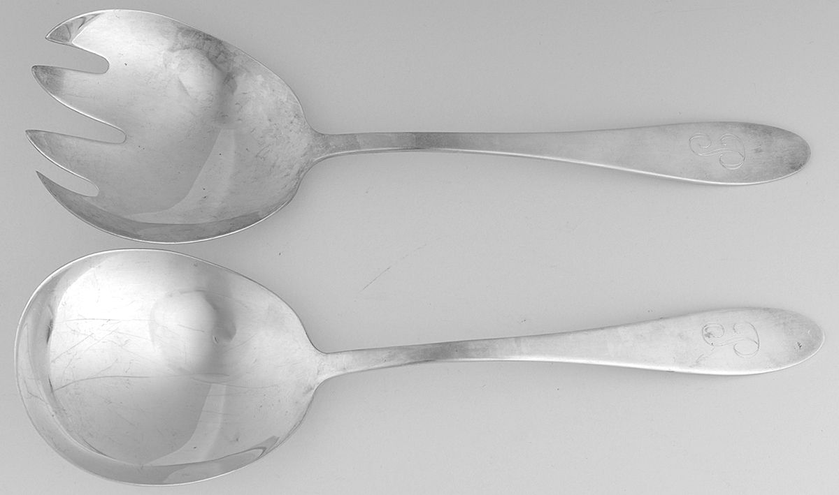 Epicure (Silverplate, 1970) (2 Pc) Solid Salad Set by Reed & Barton-1