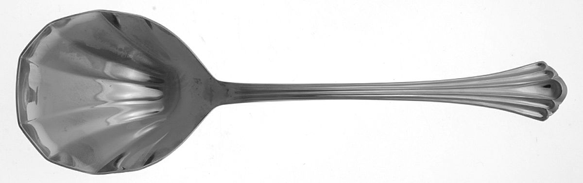 Estoril (Stainless) Solid Shell Casserole Spoon by Reed & Barton-1