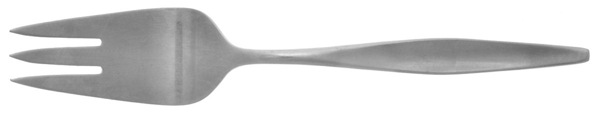 Etude (Stainless, Satin Finish, 1958) Medium Solid Cold Meat Serving Fork by Reed & Barton-1