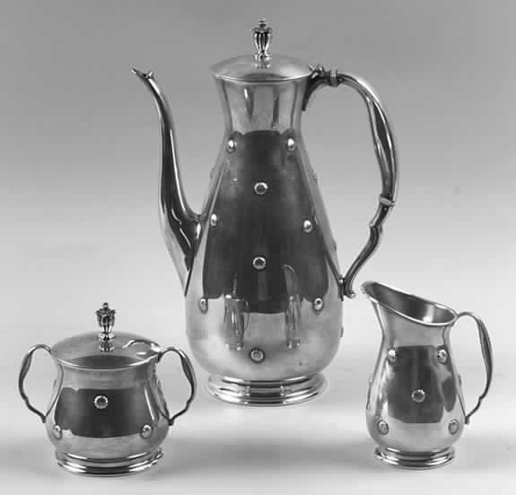 Far East (Sterling, Hollowware) 3-Piece Coffee Set with Coffee Pot by Reed & Barton-1