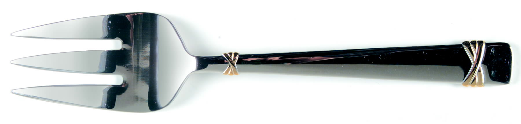Fanfare Gold (Stainless) Medium Solid Cold Meat Serving Fork by Reed & Barton-1