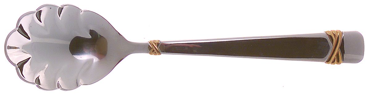 Fanfare Gold (Stainless) Sugar Shell Spoon by Reed & Barton-1
