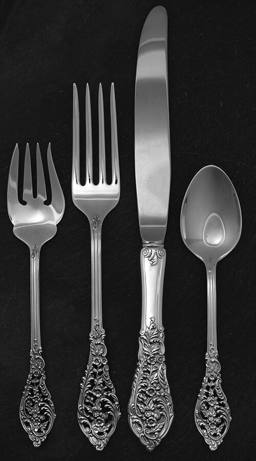 Florentine Lace (Sterling, 1951) 4 Piece Dinner Size Setting by Reed & Barton-1