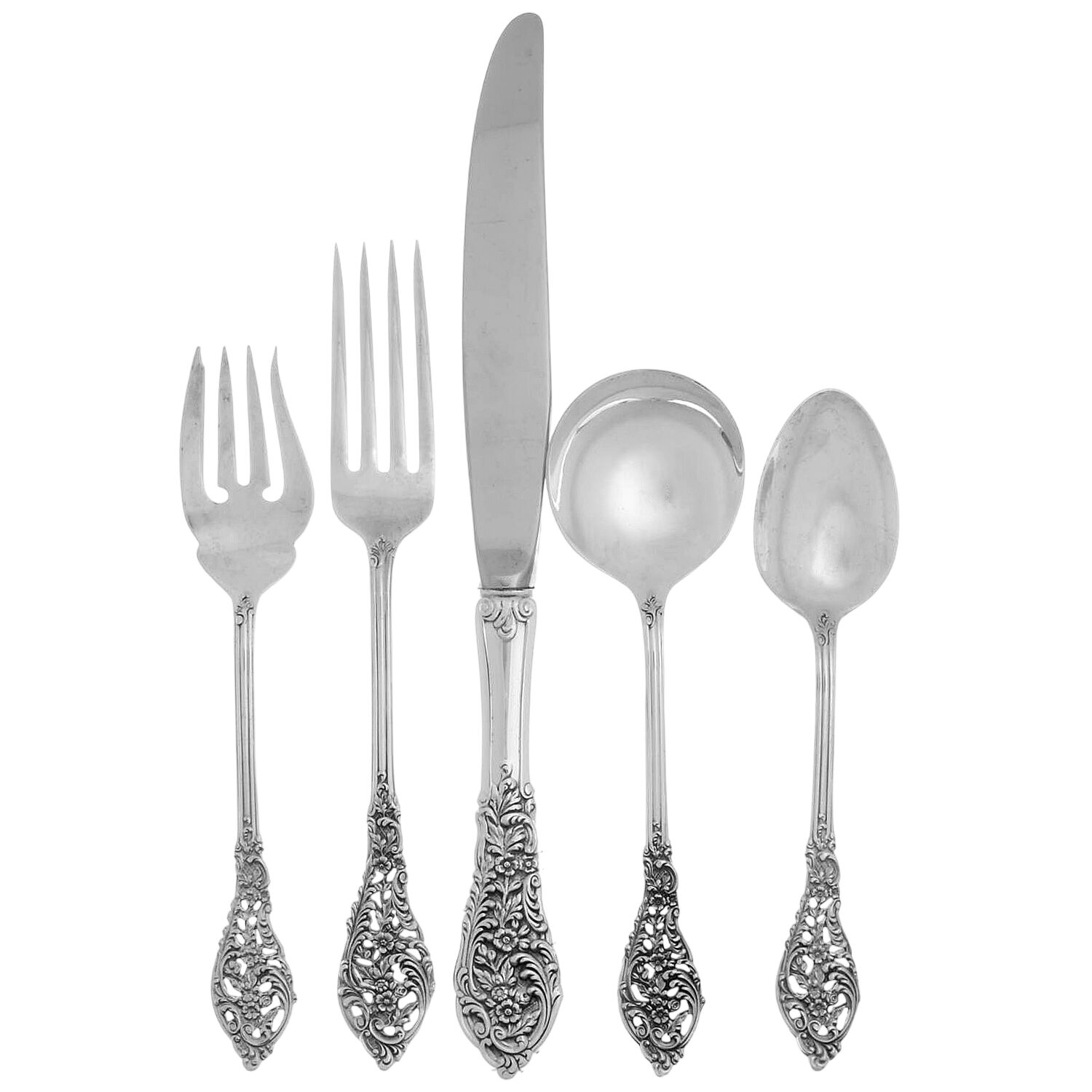 Florentine Lace (Sterling, 1951) 40 Piece Estate Set by Reed & Barton-1