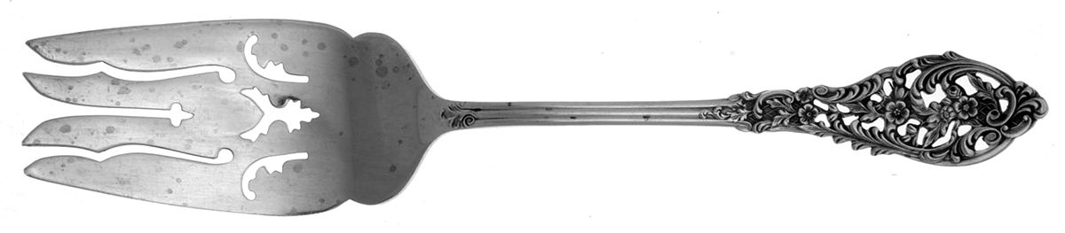 Florentine Lace (Sterling, 1951) Medium Solid Cold Meat Serving Fork by Reed & Barton-1