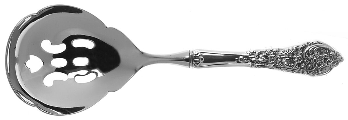Florentine Lace (Sterling, 1951) Pierced Serving Spoon with Stainless Bowl by Reed & Barton-1