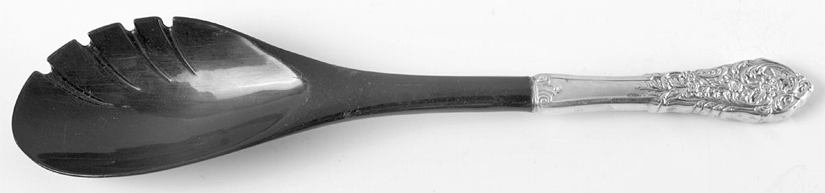 Florentine Lace (Sterling, 1951) Salad Serving Fork with Plastic Prongs by Reed & Barton-1