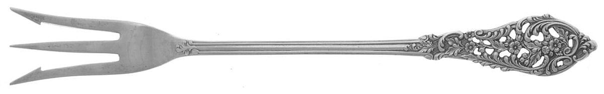 Florentine Lace (Sterling, 1951) Short Handle Pickle/Olive Fork by Reed & Barton-1