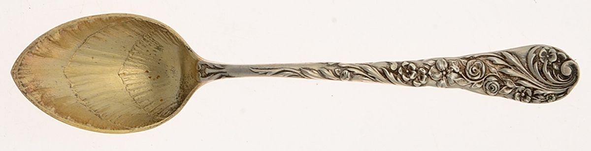 Flora (Sterling, 1890) Monogram Demitasse Spoon by Reed & Barton-1