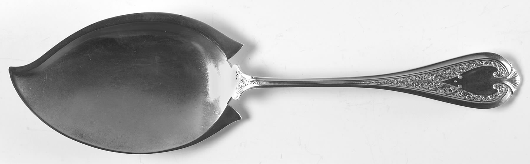 Florentine (Sterling, 1870, no monogram) Vegetable Serving Spoon (Solid) by John R Wendt-1
