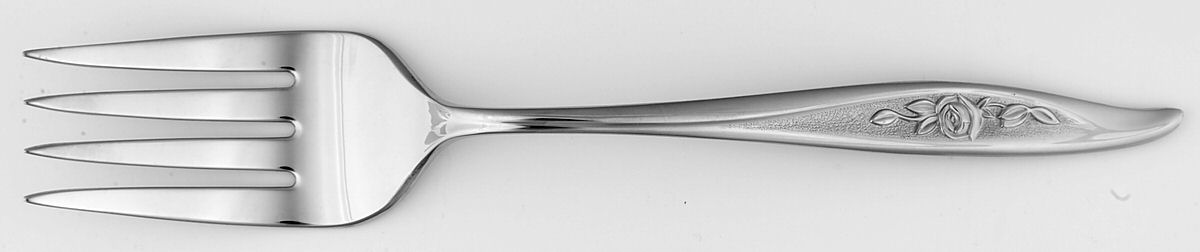 Florentine Rose (Stainless) Medium Solid Cold Meat Serving Fork by Reed & Barton-1