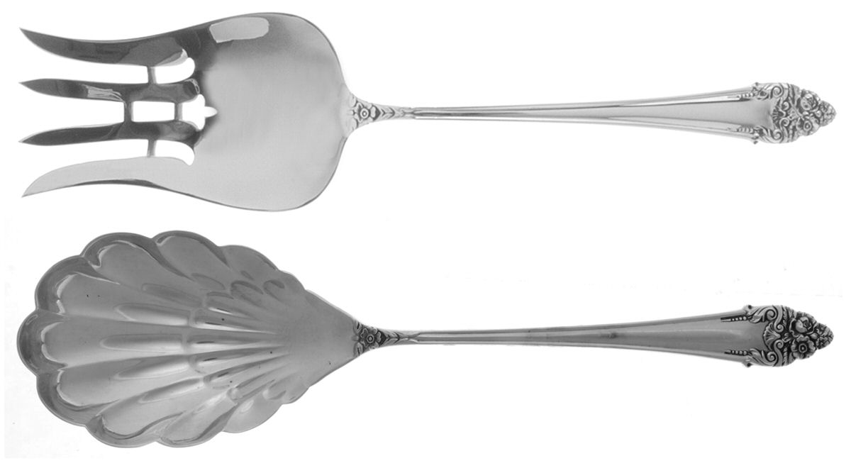 Fragrance (Sterling, 1941, No Monograms) (2 Pc) Solid Salad Set by Reed & Barton-1