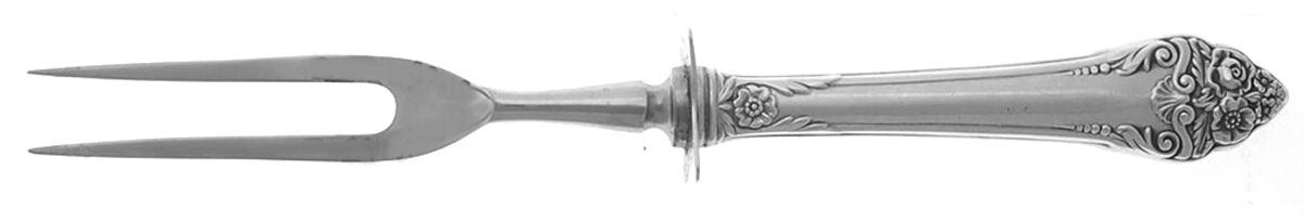 Fragrance (Sterling, 1941, No Monograms) Small Steak Carving Fork with Stainless Prongs by Reed & Barton-1