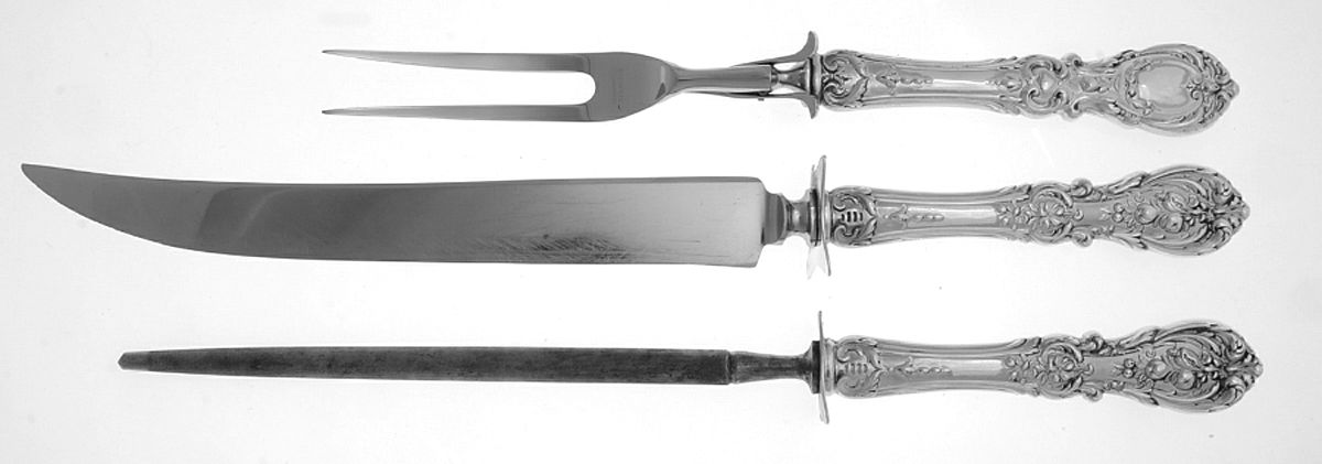Francis I (Sterling, Eagle-R-Lion, 1907) (3 Pc)Carving Set-Lg Stnbl/Roast w/Sterling Guard by Reed & Barton-1