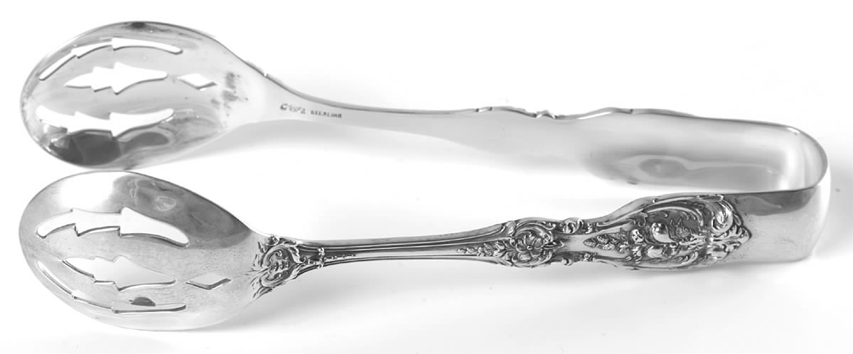 Francis I (Sterling, Eagle-R-Lion, 1907) Large Ice Serving Tongs with Bowl Tips by Reed & Barton-1