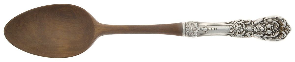 Francis I (Sterling, Eagle-R-Lion, 1907) Salad Serving Spoon with Wooden Bowl by Reed & Barton-1